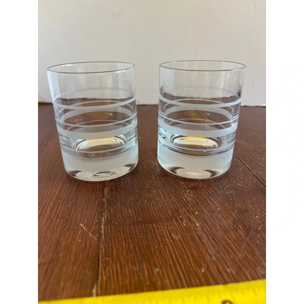 Kate Spade New York Lenox Larabee Dot Striped Lowball Glasses Set of 2 Crystal